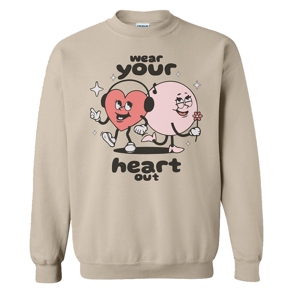 wear your heart out crew - tan